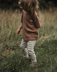 Organic Rib Leggings - Caramel Striped