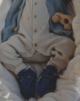 Organic Fleece Booties - Blue Melange - SALE