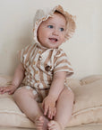 Organic Terry Onesie - Latte Striped