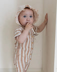 Organic Terry Onesie - Latte Striped