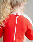 Sustainable UV Longsleeved Bathing Suit - Red (UV STANDARD 801)