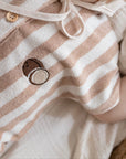 Organic Terry Onesie - Latte Striped