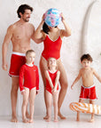 Sustainable UV Longsleeved Bathing Suit - Red (UV STANDARD 801)