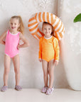 Sustainable UV Longsleeved Bathing Suit - Bright Orange (UV STANDARD 801)