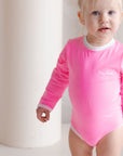 Sustainable UV Longsleeved Bathing Suit - Bright Pink (UV STANDARD 801)