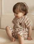 Organic Terry Onesie - Latte Striped