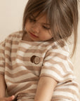 Organic Terry Shirt - Latte Striped