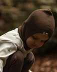 Organic Knit Balaclava - Chocolate Brown