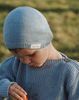 Organic Thin Knit Beanie - Dusty Blue