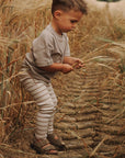 Organic Rib Leggings - Caramel Striped