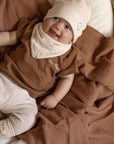 Organic Muslin Swaddle - Walnut - 120x120cm - S A L E
