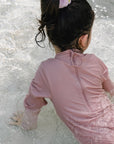 Sustainable UV Longsleeved Bathing Suit - Dusty Rose (UV STANDARD 801)