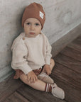 Organic Rib Beanie - Walnut - S A L E
