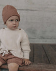 Organic Rib Beanie - Walnut - S A L E