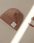 Organic Rib Beanie - Walnut - S A L E