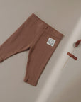 Organic Rib Leggings - Walnut - S A L E