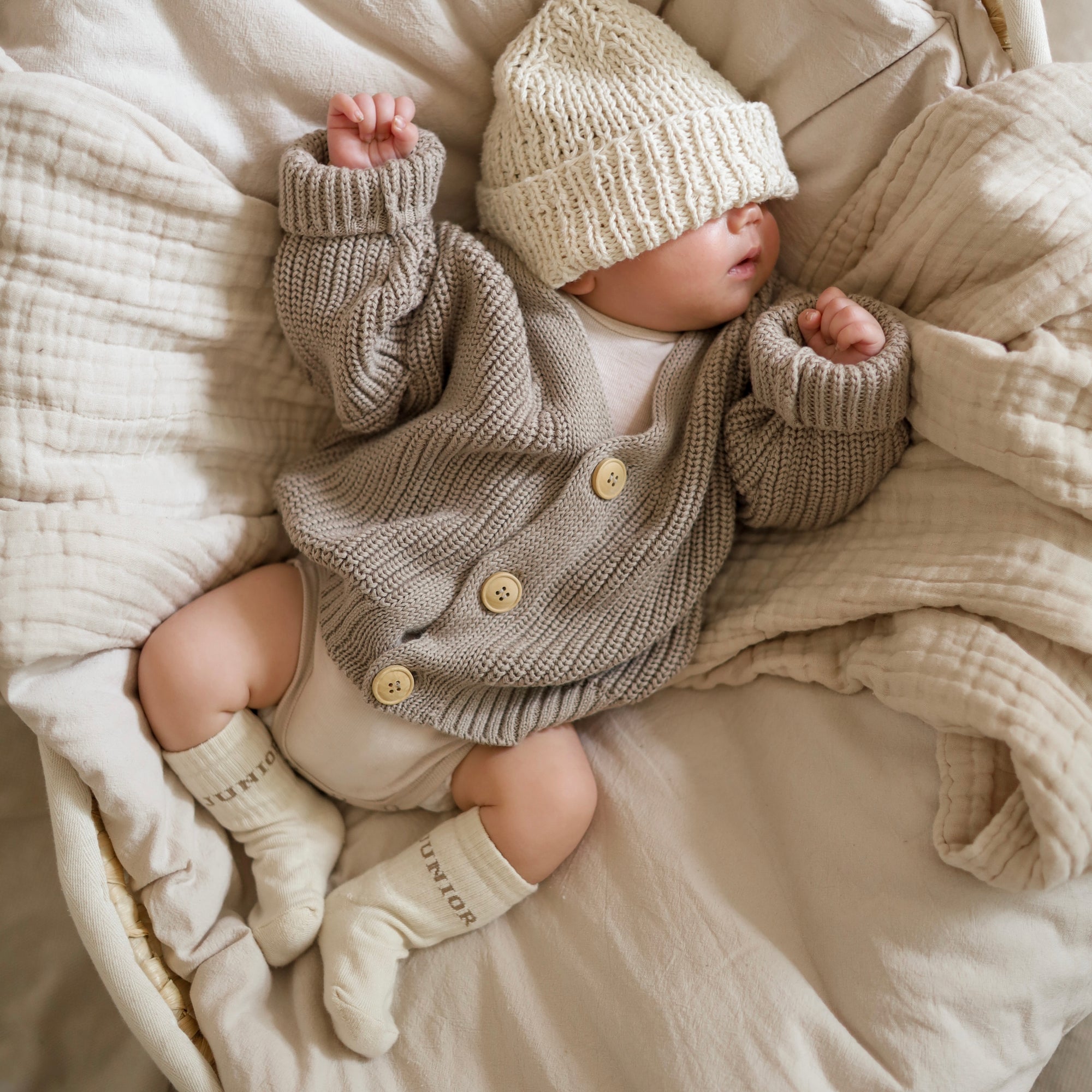 Oversize Kinderstrickjacke aus Bio Baumwolle