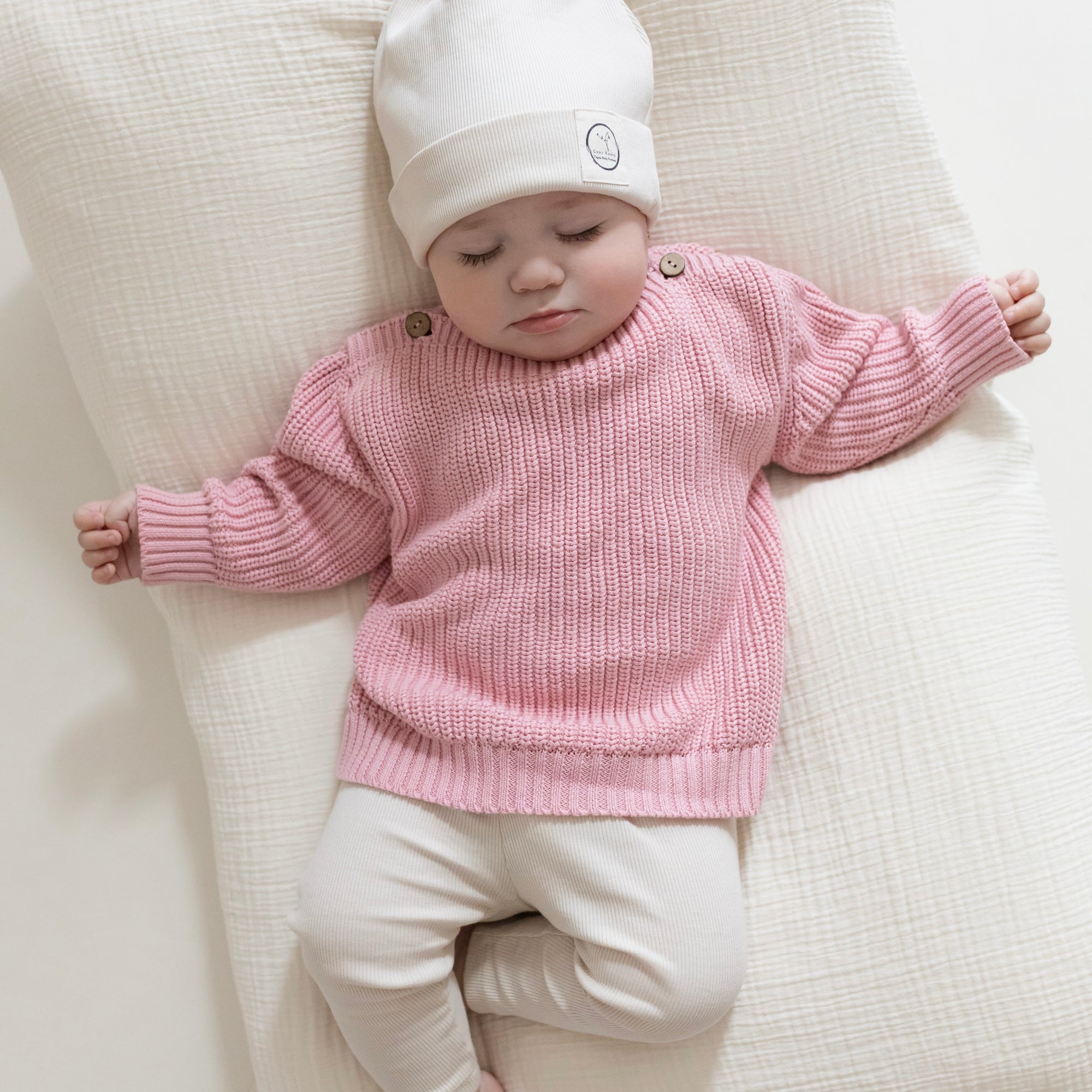 Organic Oversize Knit Pulli - Candy Pink