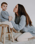 Organic Oversize Knit Sweater - MUM - Dusty Blue