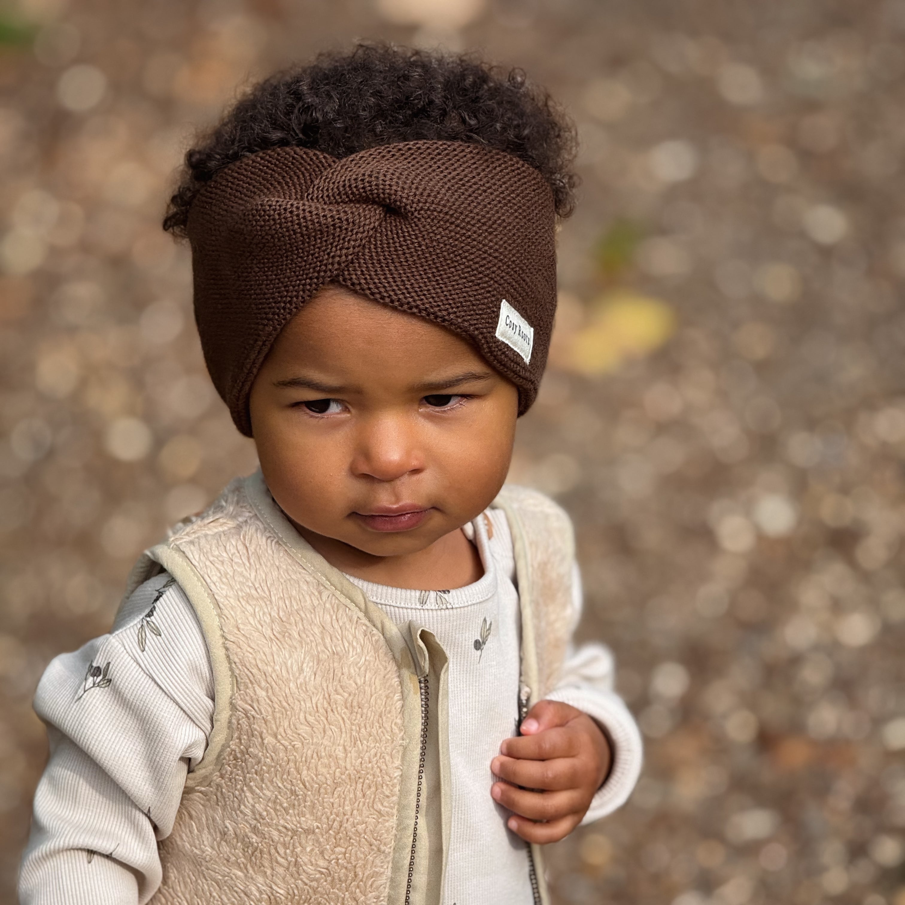 Organic Knit Headband - Chocolate Brown