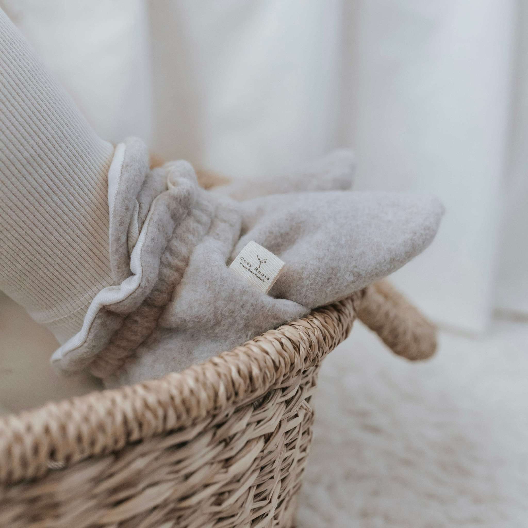 Organic Fleece Booties - Taupe Melange