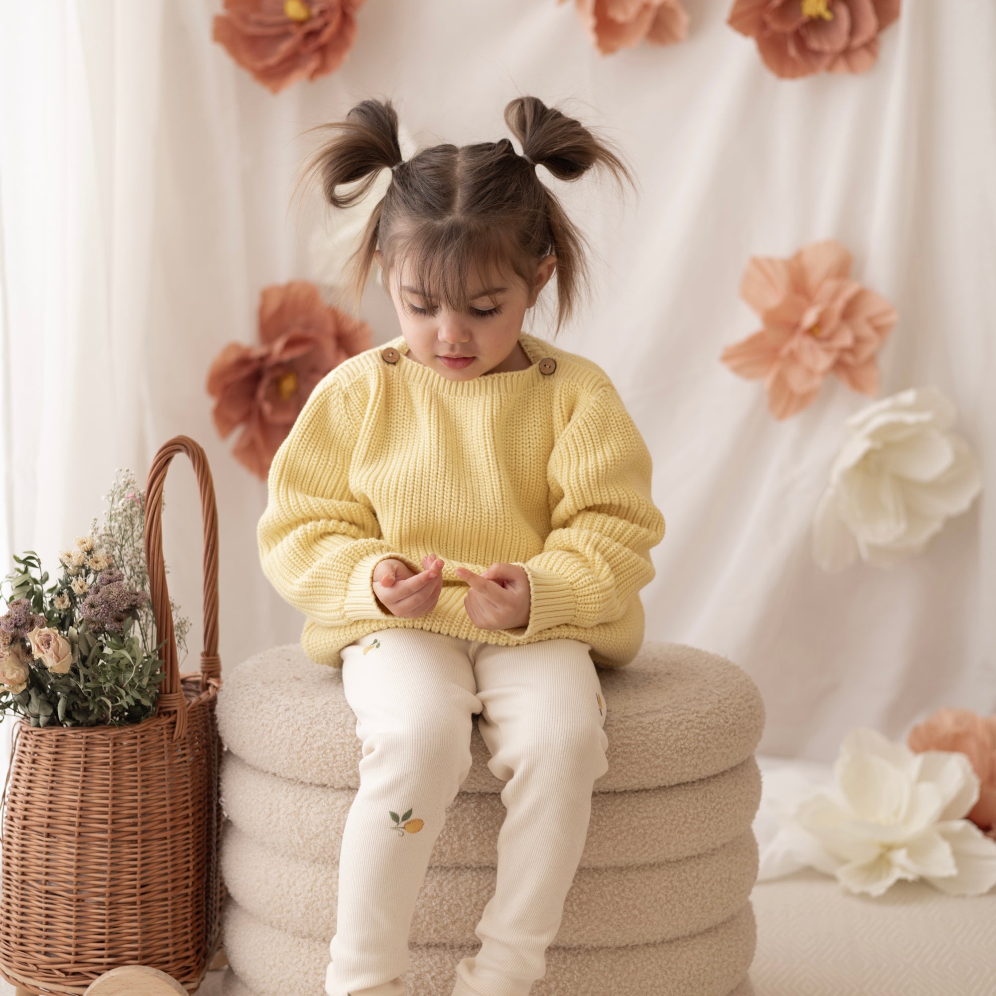 Organic Oversize Knit Pulli - Lemon Tonic