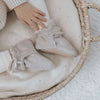 Organic Fleece Booties - Taupe Melange