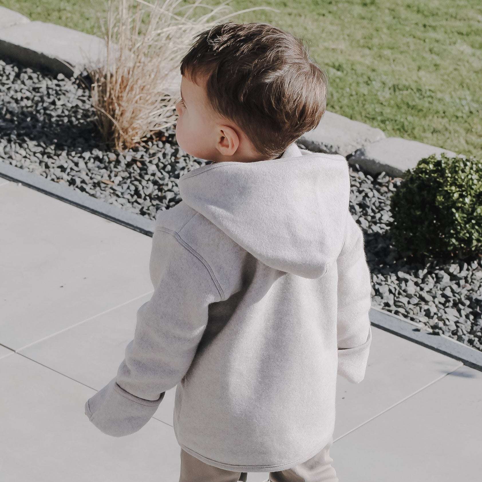 Organic Fleece Jacket - Taupe Melange
