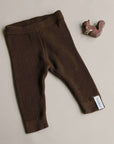 Organic Knit Leggings - Chocolate Brown