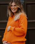 GOTS Organic Mum Knit Pulli - Pumpkin Orange
