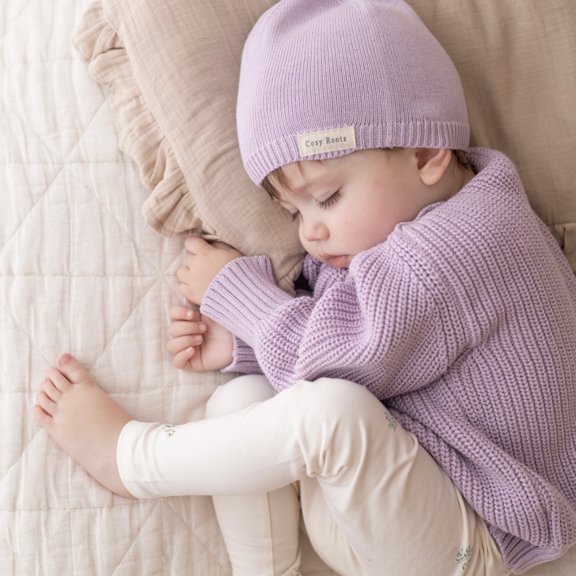 Organic Oversize Knit Pulli - Lavender