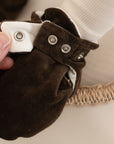 Organic Nicky Booties - Chocolate Brown