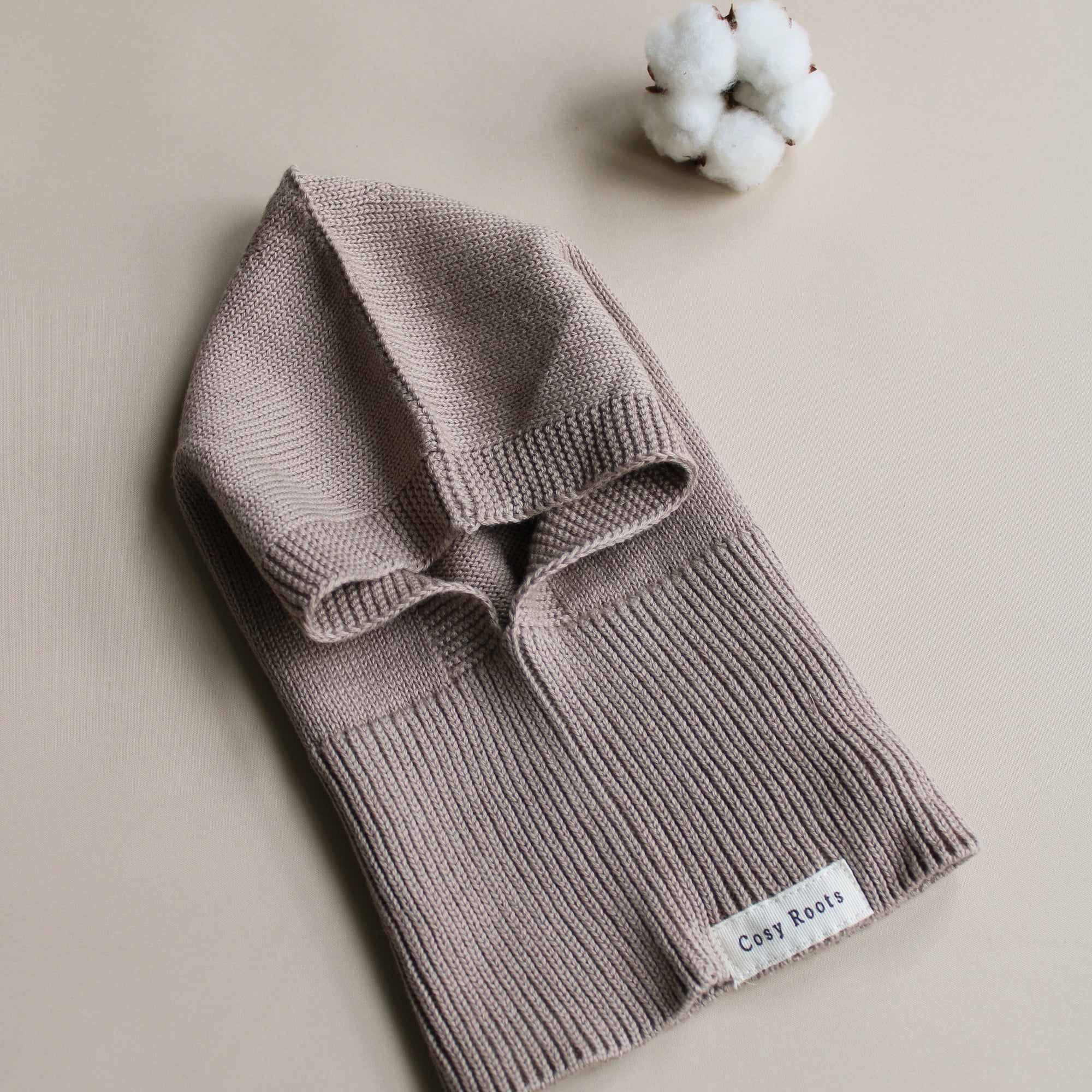 Organic Knit Balaclava - Caramel