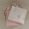 Organic Muslin Swaddle Set - Wildflowers/Dusty Rose