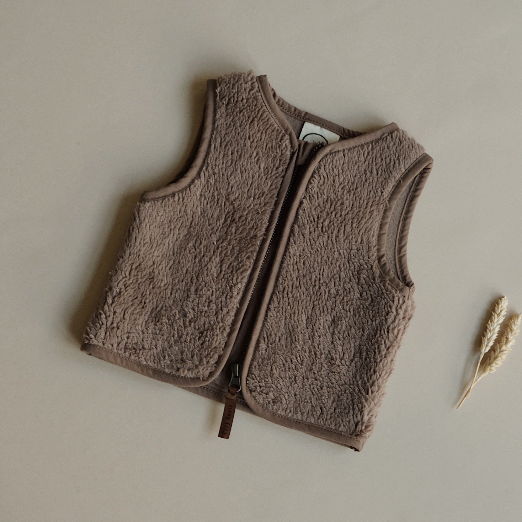 Organic Teddy Vest - Mocha