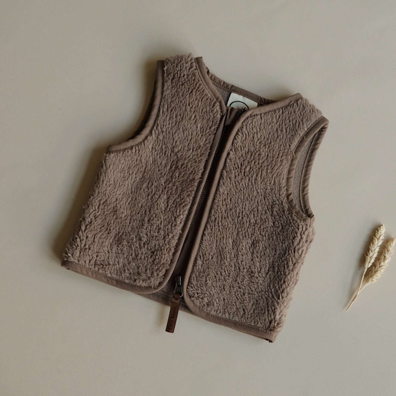 Organic Teddy Vest - Mocha - SALE
