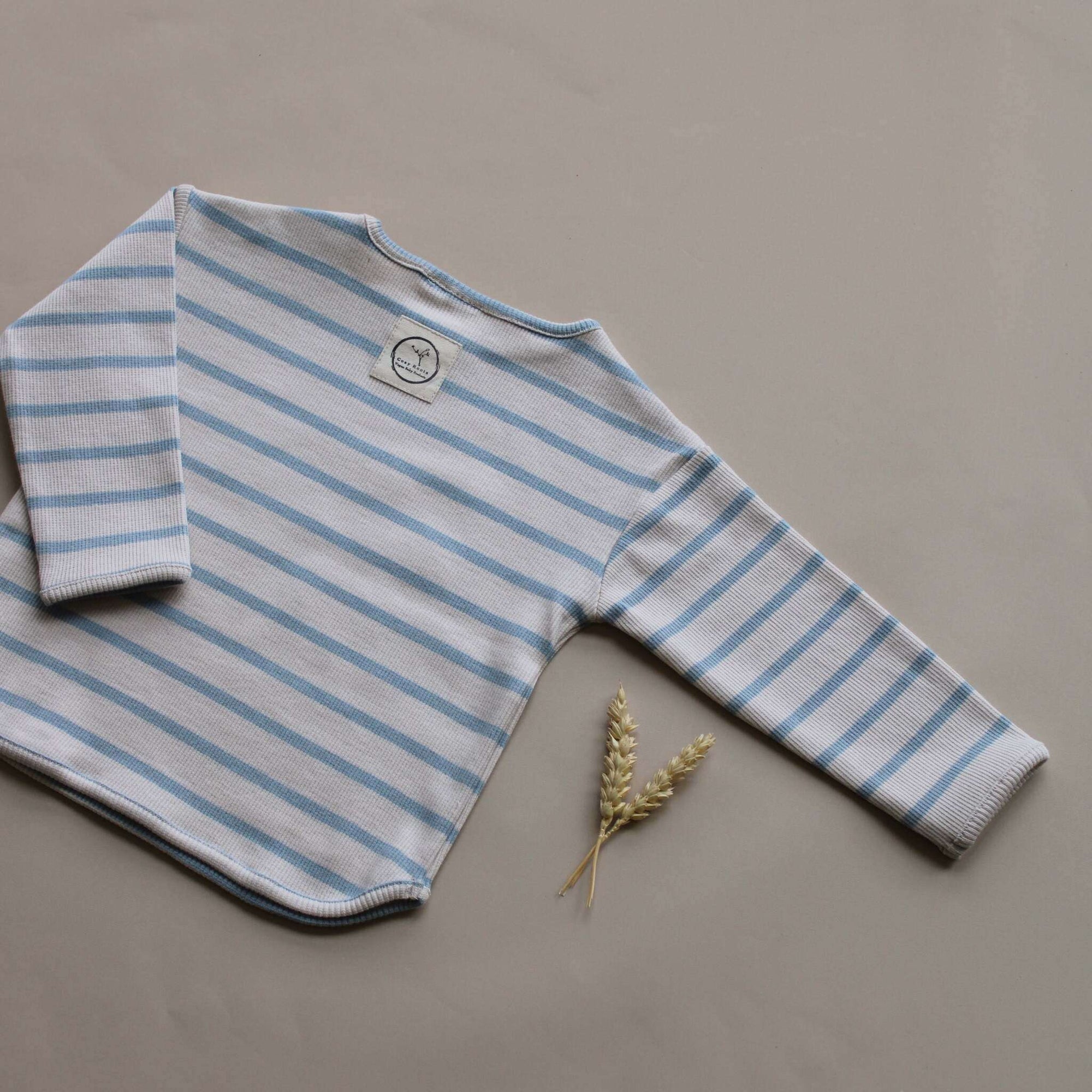 Organic Rib Sweatshirt - Blue Striped