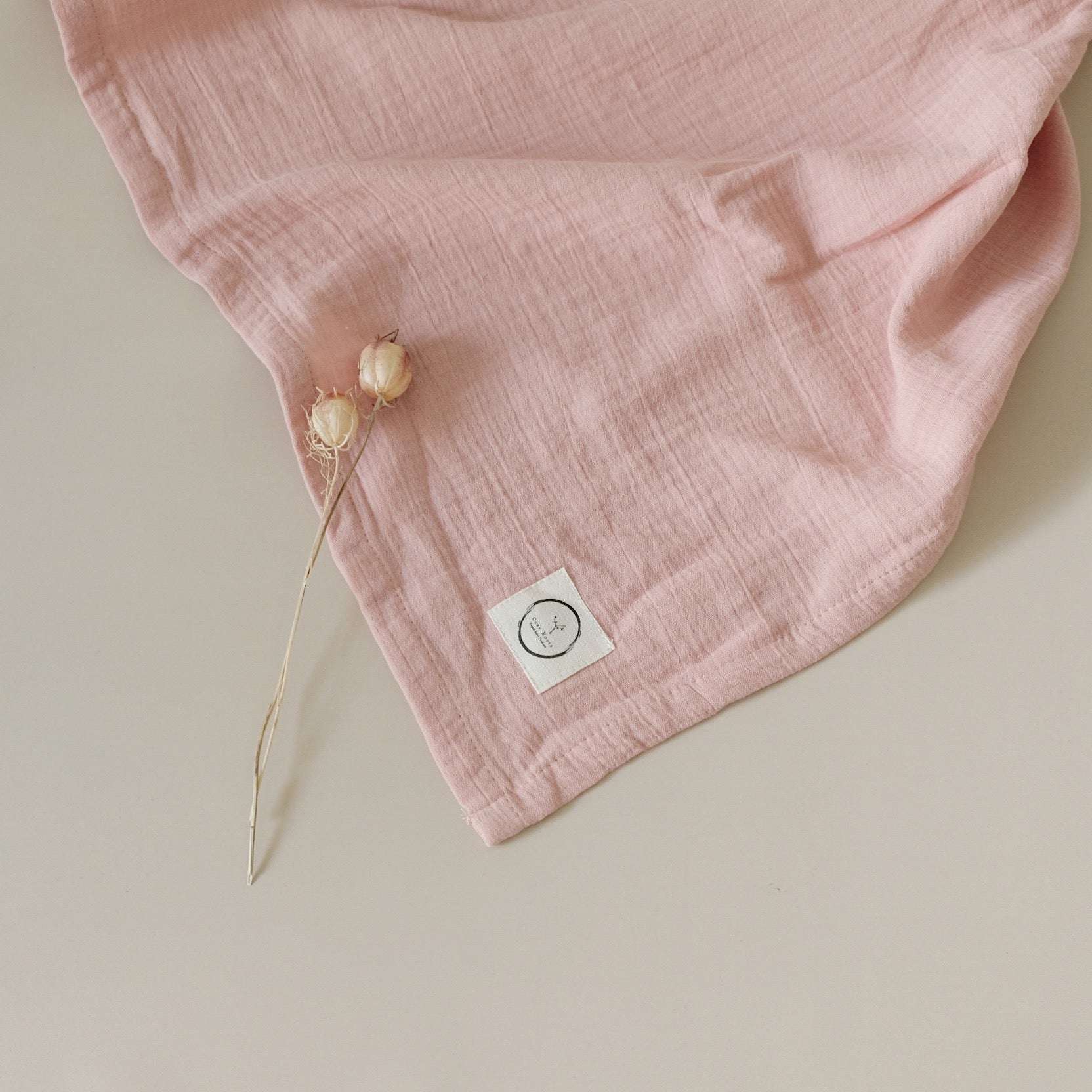 Organic Muslin Swaddle - Dusty Rose - 120x120cm