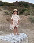 Organic Terry Shirt - Latte Striped
