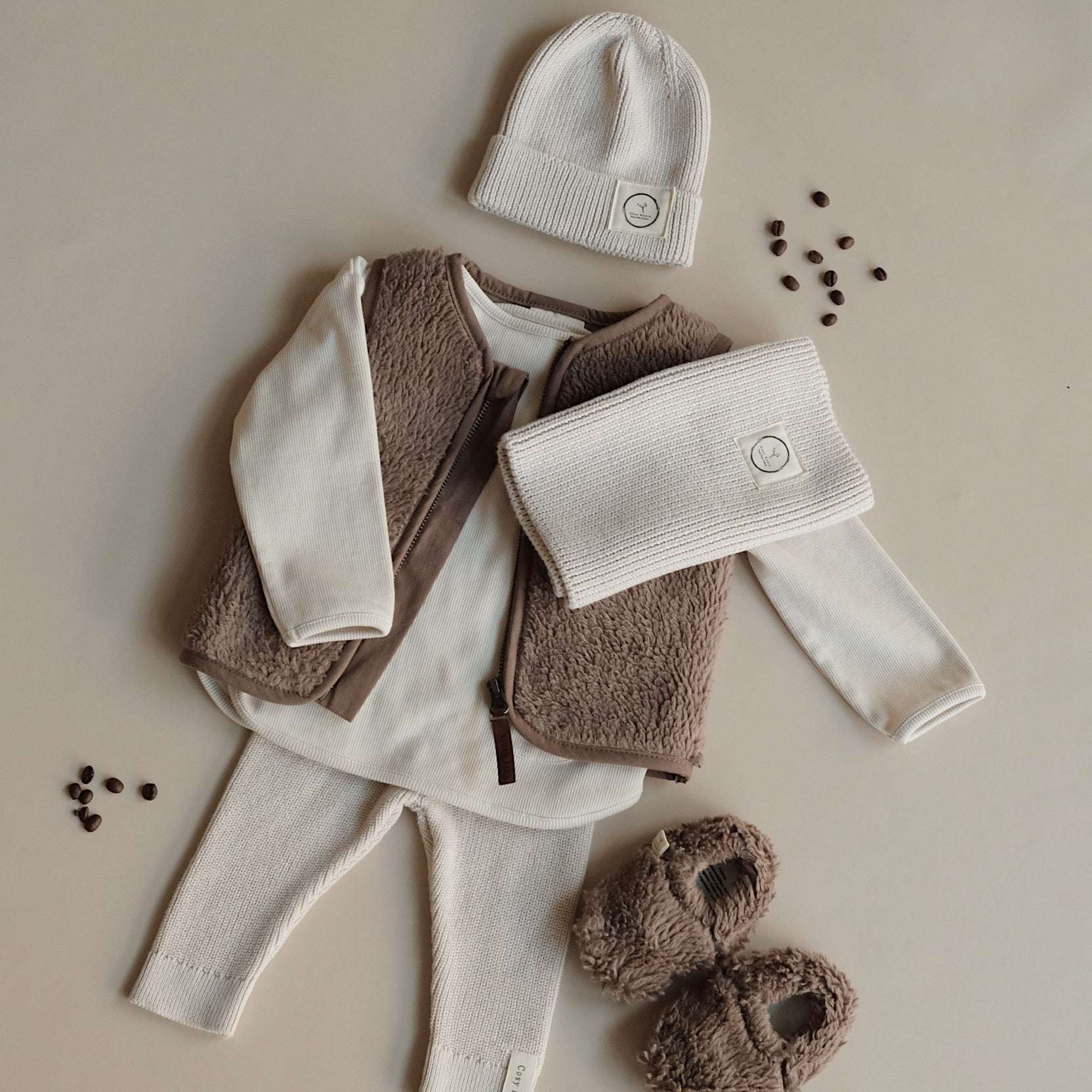 Organic Teddy Vest - Mocha - SALE