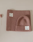Organic Knit Set - Beanie & Scarf - Walnut