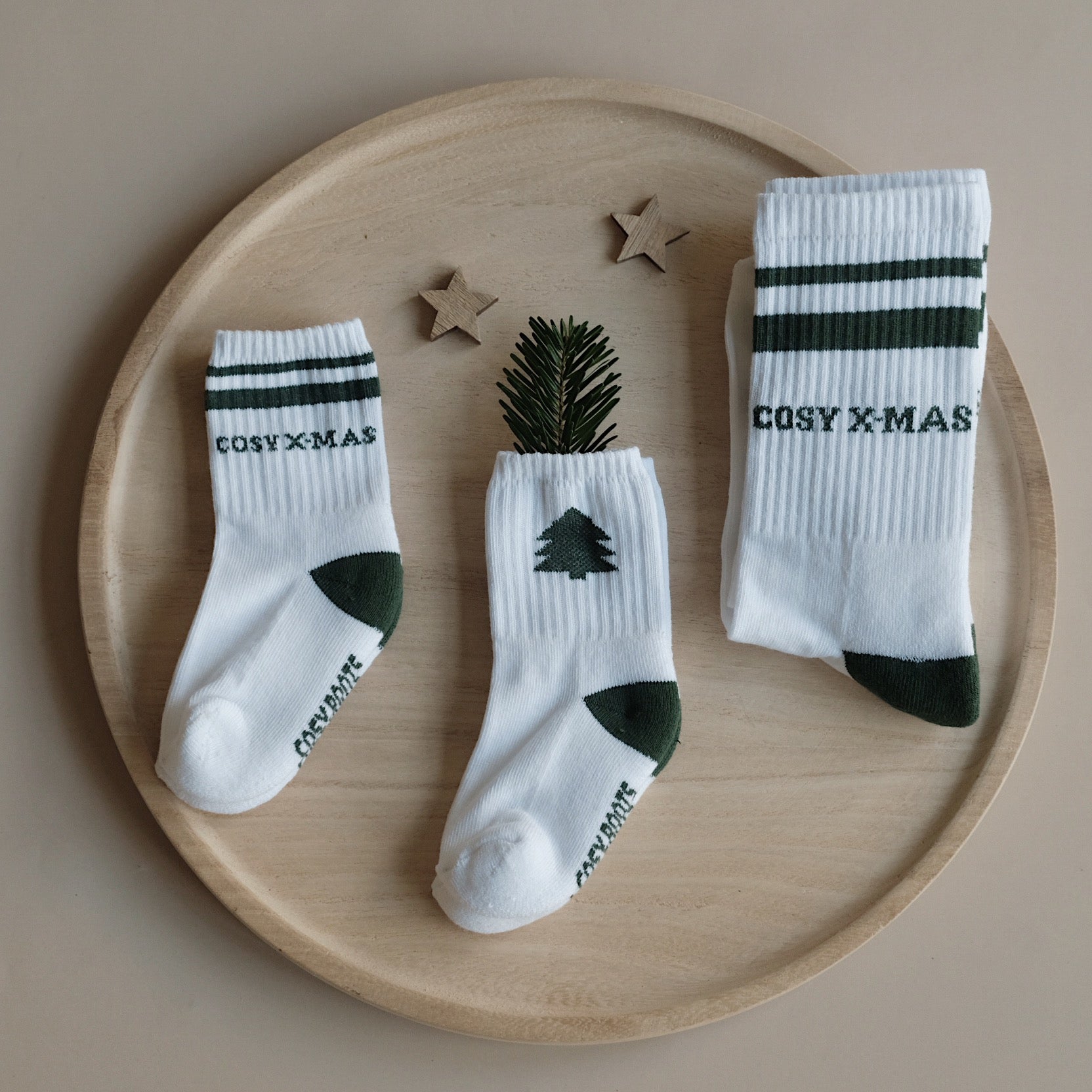 Organic Socks - Cosy Christmas - Green