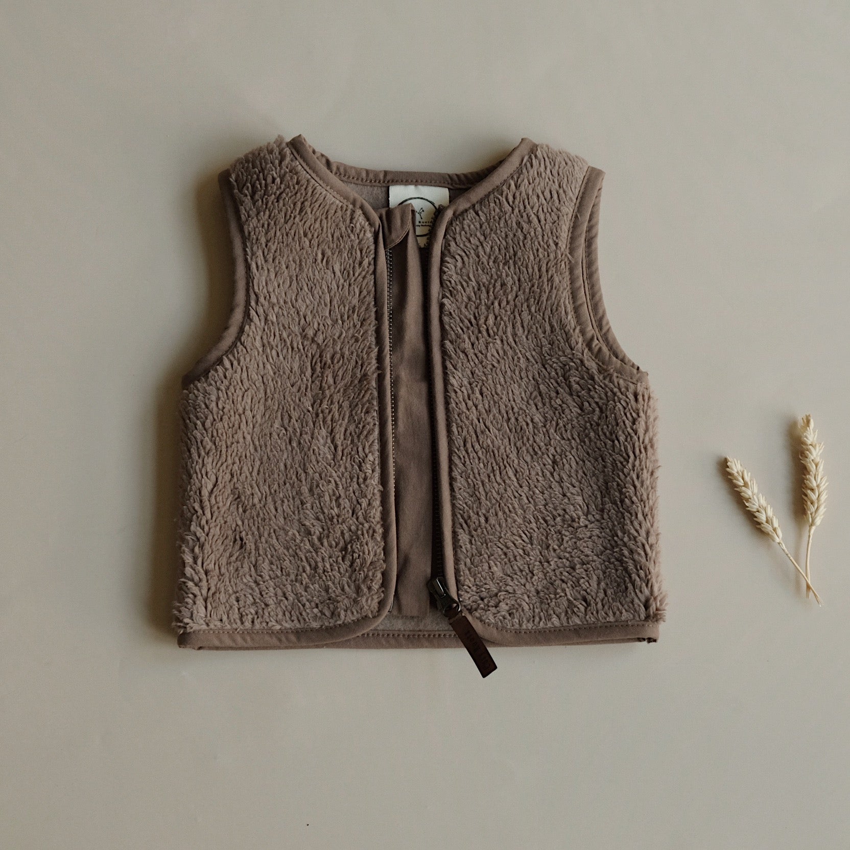 Organic Teddy Vest - Mocha