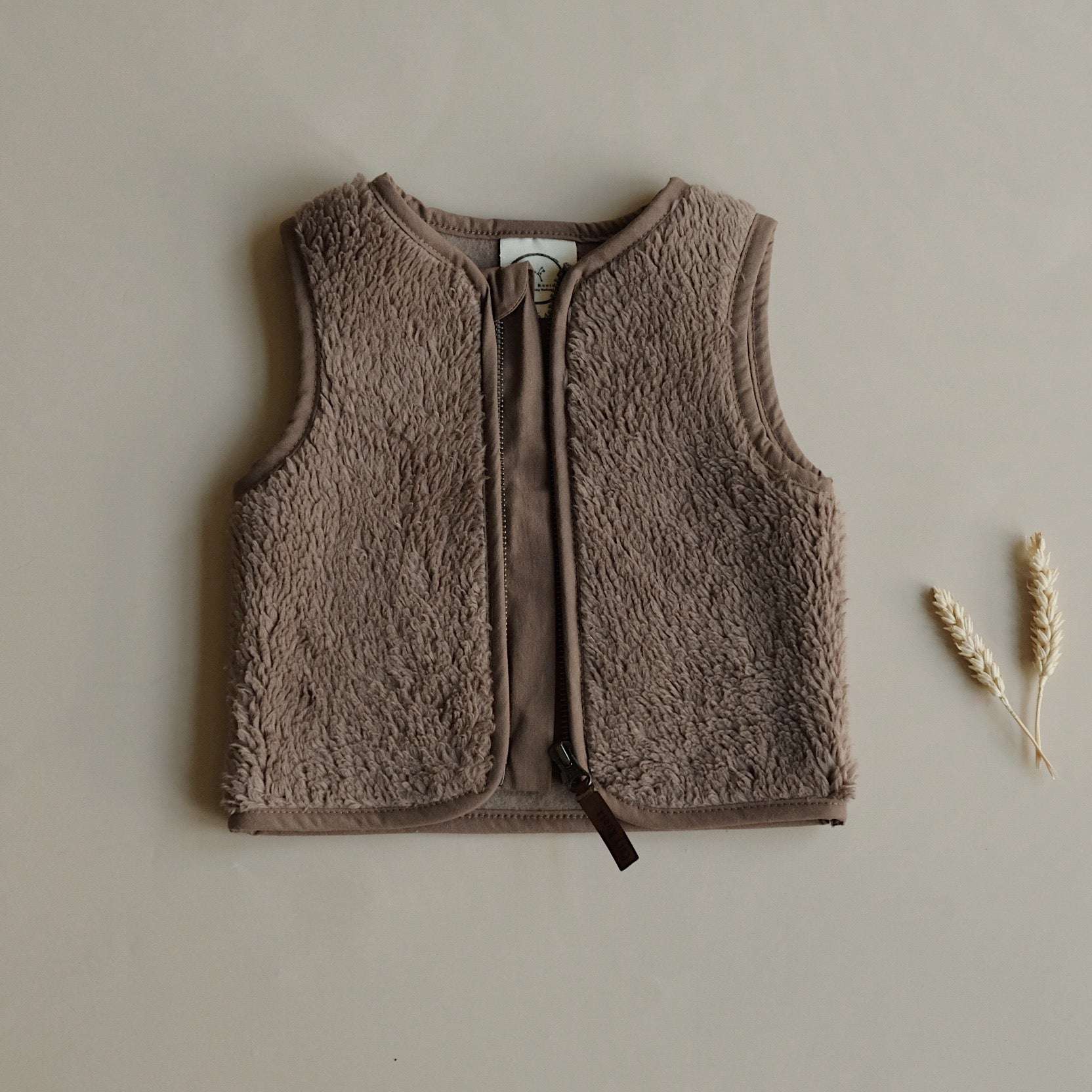 Organic Teddy Vest - Mocha - SALE