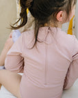 Sustainable UV Longsleeved Bathing Suit - Dusty Rose (UV STANDARD 801)