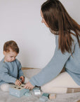 Organic Oversize Knit Sweater - MUM - Dusty Blue