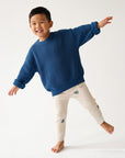 GOTS Organic Rib Leggings - Blueberry