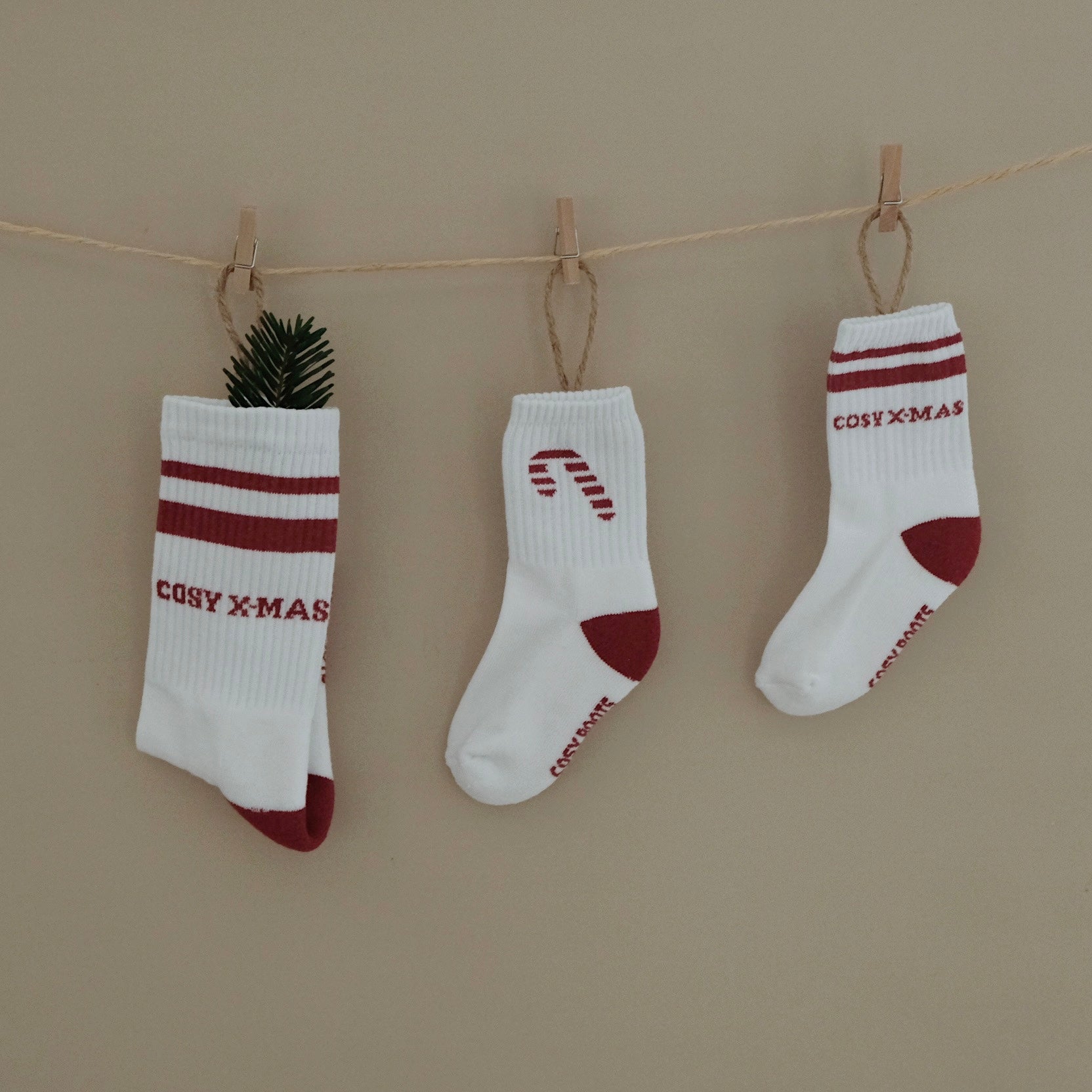 Organic Socks - Cosy Christmas - Red