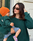 GOTS Organic Oversize Knit Pulli - Forest Green