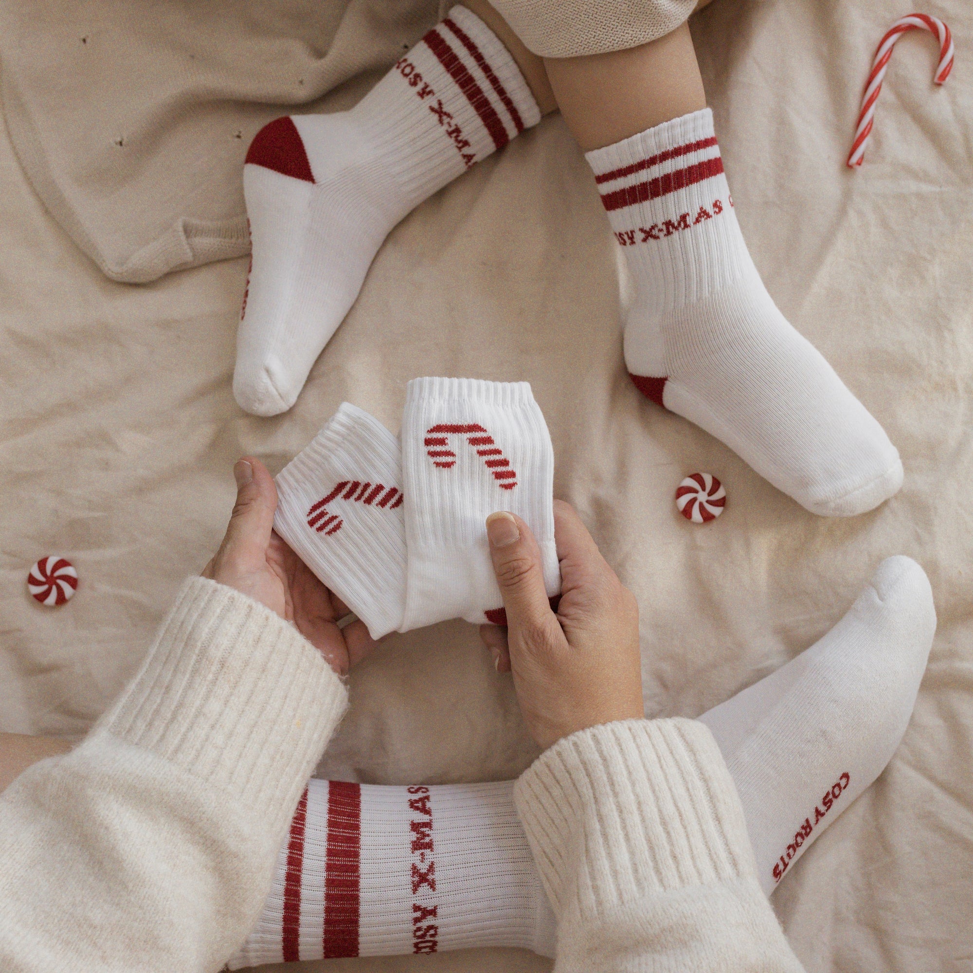 Organic Socks - Cosy Christmas - Red